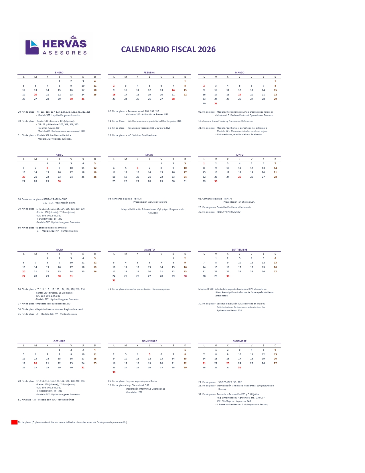 Calendarios Laborales 2026 Burgos