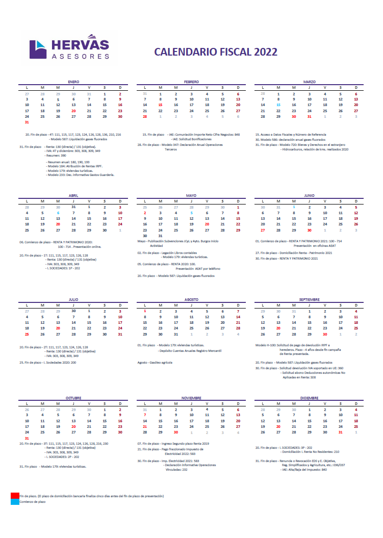 Calendarios Laborales 2022 Burgos